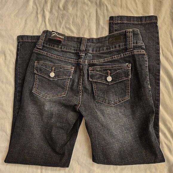 Flavour Bubblegum Jeans 8P Regular Dark Wash 8 Petite Short New NWT Y2K Zipper - Picture 6 of 9